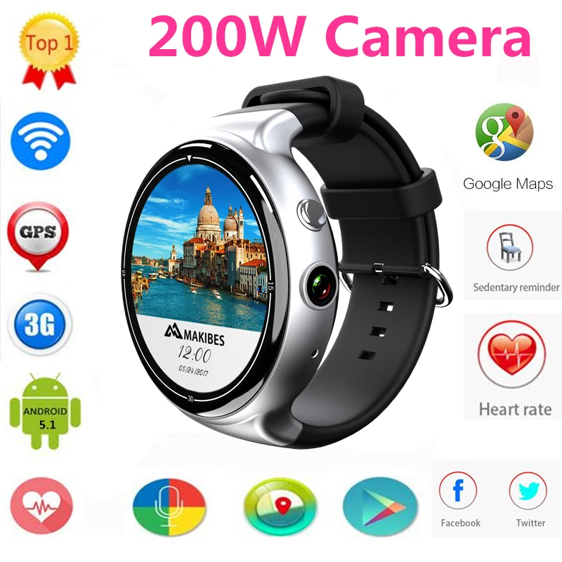 Для HUAWEI WATCH GT Смарт часы 1 39 Amoled 400*400 KW88 Pro I4 AIR Android 5 Smartwatch 2 ГБ + 16 Гб 3g вызов 2.0MP Cam