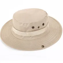 Новинка, Мужская одноцветная шляпа-ведро с широкими полями, военные шапки с ремешком для подбородка, рыболовные кепки, охотничьи кепки для джунглей, защита от солнца