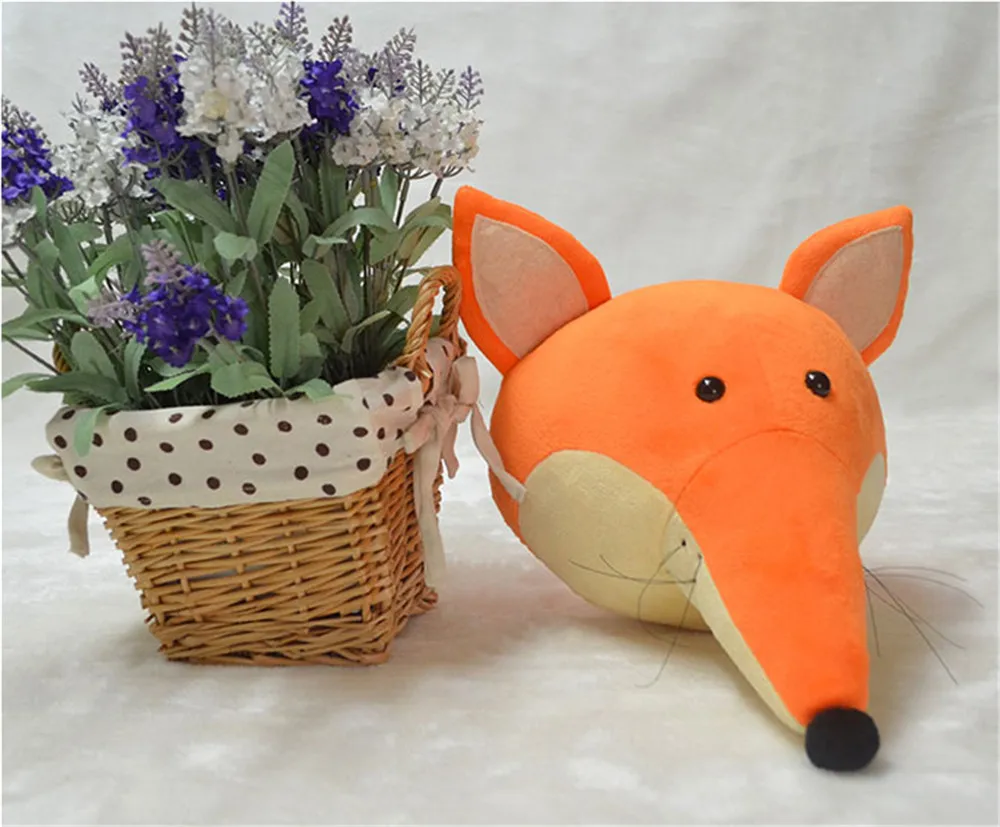 animals elephant fox deer head plush toys home decoration 20
