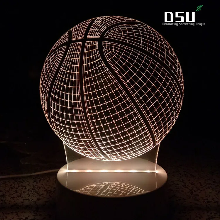 7 Colors Changing Basketball Light Optical Illusion 3D Glow LED