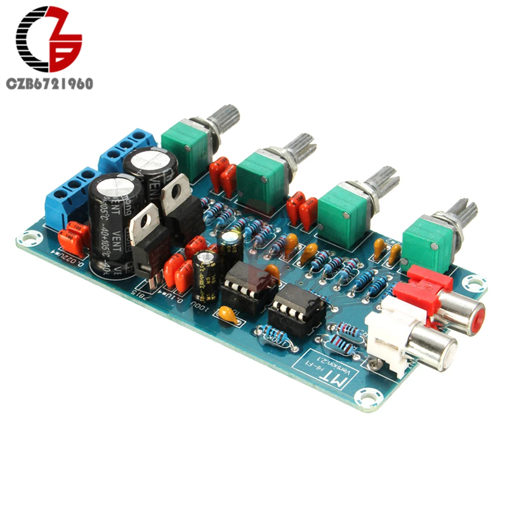 NE5532 OP AMP HIFI Amplifier Preamplifier Volume Tone EQ Control Board DIY Kits 112x68x23mm