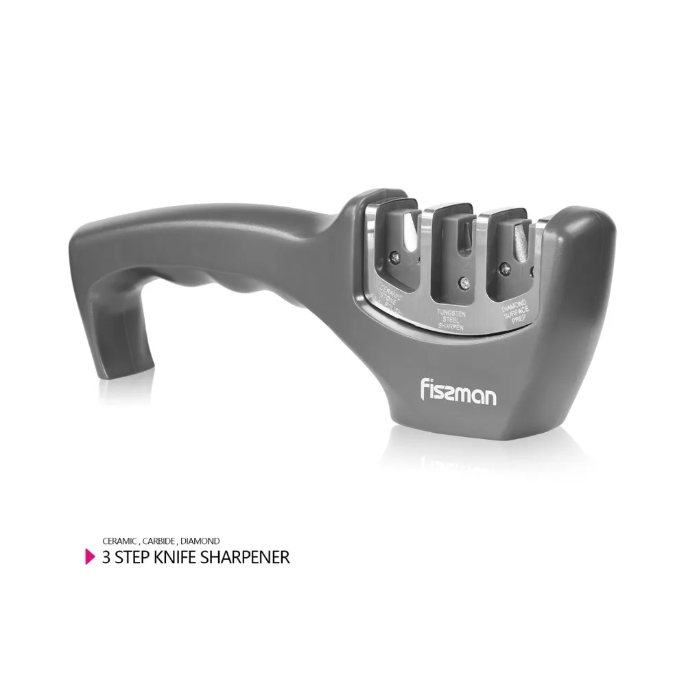 Fissman 3 ступени точилка для ножей Кухонные точильные ножи точильный камень Вольфрамовая Алмазная керамика
