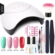 Лазурная красота УФ/светодиодный светильник Сушилка 4 цвета ногтей набор гель лак для ногтей набор инструментов для ногтей гель маникюрный лак набор инструментов