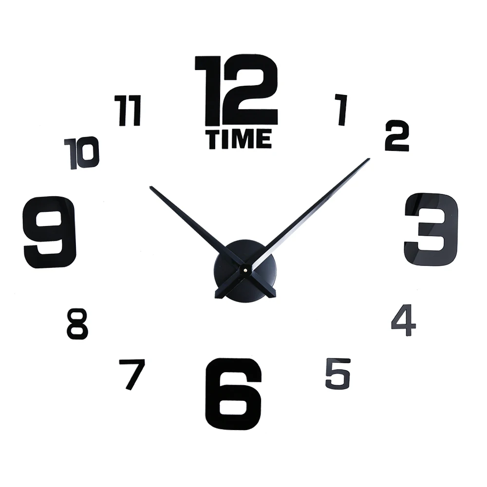 M.Sparkling 3D Wall Clock Mirror Effect Stickers Frameless Number