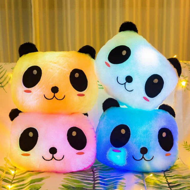 35 см творческий световой панда плюшевая подушка полноцветная светящаяся панда успокаивать младенцев Плюшевые куклы светодиодный светильник плюшевая игрушка