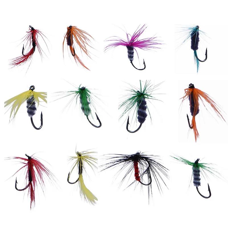 

12pcs Insect Fly Fishing Lure Artificial Dry Fly Butterfly Insect Fishing Bait Bionic Bait Trout Fly Fishing Hooks