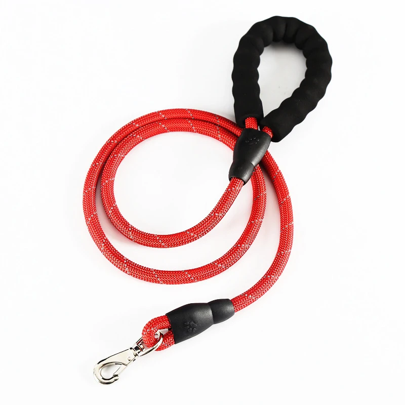 Reflective Dog Leash pet Lead soft Foam handle dog Traction Round rope