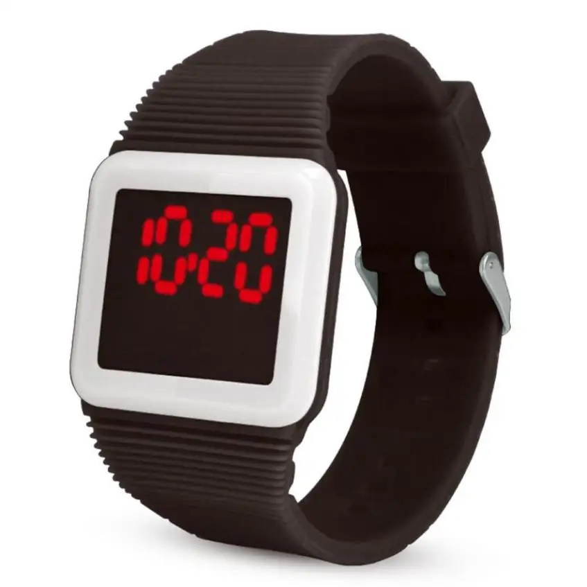 

Hot Sale Children Watch Mens Womens Silicone LED Watch Sports Bracelet Digital Square Wrist Watch Gifts For Children kol saati