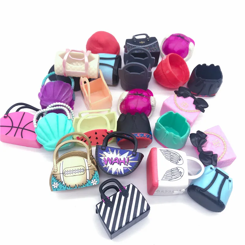

AOSST Original 5PCS for loles Sisters 1 2 3 Bag Hats Cap fit color change doll Accessorries toy Bag A large styles