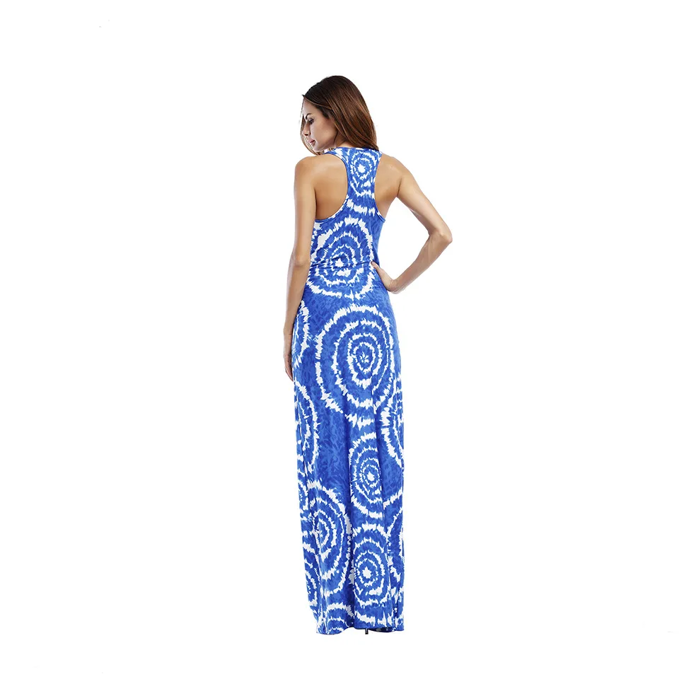 Long Dress Flower Print Strap Off Shoulder Belt Side Split Backless 2018 Summer New Hippie Sexy Maxi Dresses