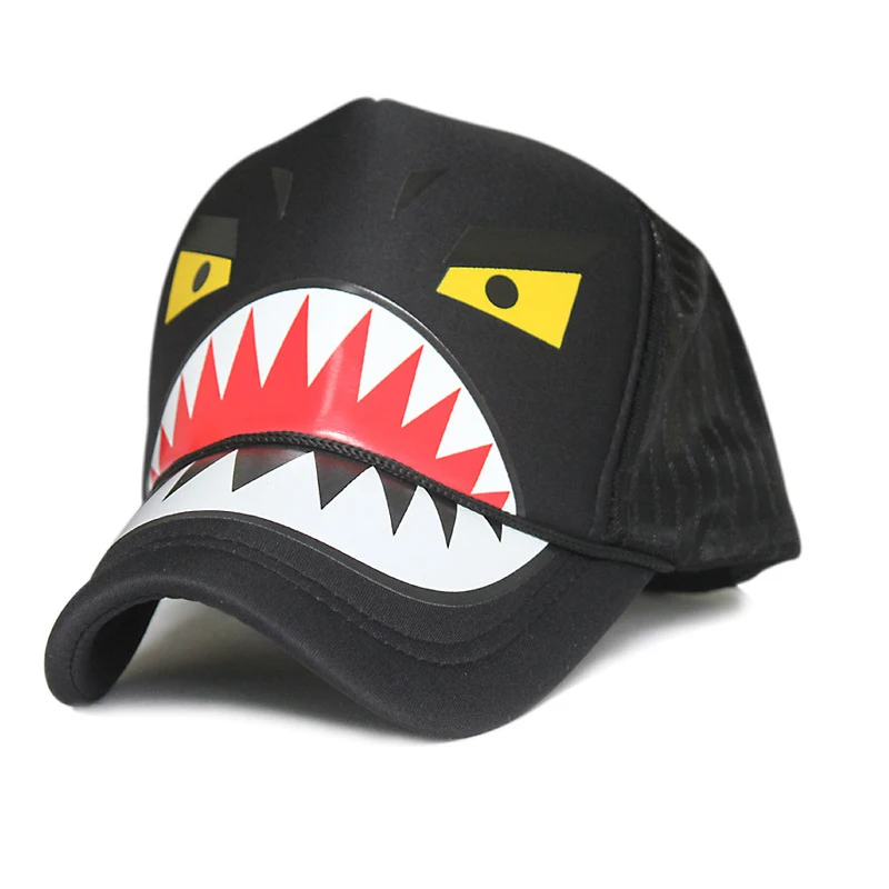 Mesh hat cool shark mouth baseball cap seasons general summer outdoor