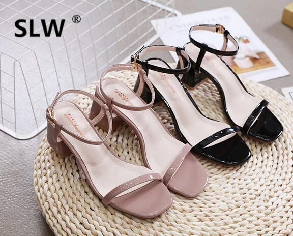

High Heel Sandal For Women Female Sandals Espadrilles Platform 2019 Summer All-Match Buckle Strap Sale Of Women's Shoes Clear