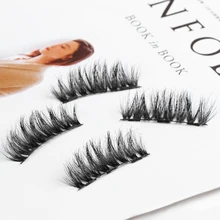 4 шт. великолепные ручной работы модные лошадиные волосы тройной Magne накладные ресницы wispiy большие глаза 3D накладные ресницы