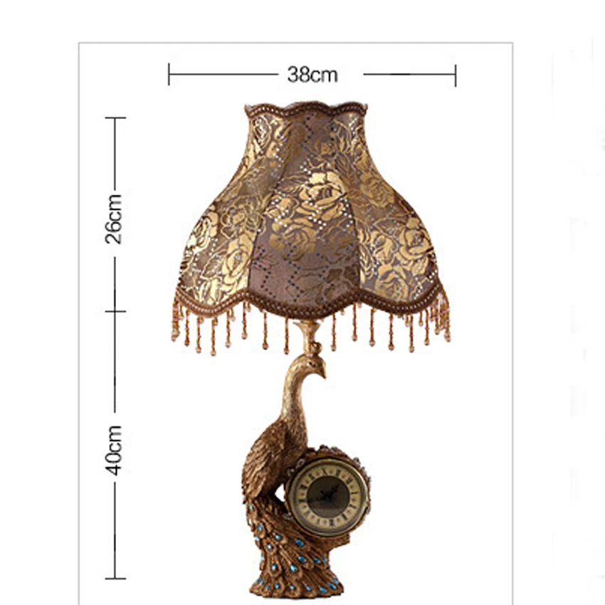 Европейский стиль, роскошная настольная лампа, тканевый абажур, подставка из смолы, античный прикроватный декоративный Настольный светильник, Ретро лампа для чтения