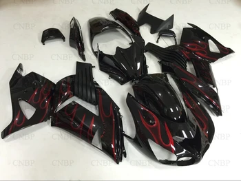 

Fairing Kits ZZR 1400 06 07 Fairings ZZ-R1400 06 07 2006 - 2011 Black Red Flame Fairings for Kawasaki Zx14r 08 09