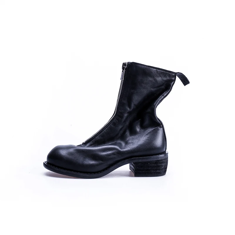 Nuevo black Mujer Mujeres Wetkiss Zapatos De red Botas Calzado Long Cuero Redondo Pie Dedo Grueso Short Del Invierno Med short La 2019 Long Otoño Genuino Las Tacones xqw6gXRq