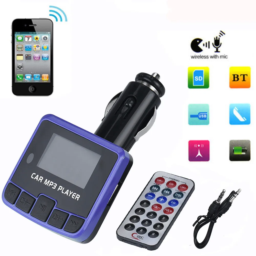 Автомобильный беспроводной MP3 fm-радиопередатчик Hands Free для мобильного телефона Ipad MP3 аудио плеер FM модулятор Автомобильный комплект fm-передатчики@ 0