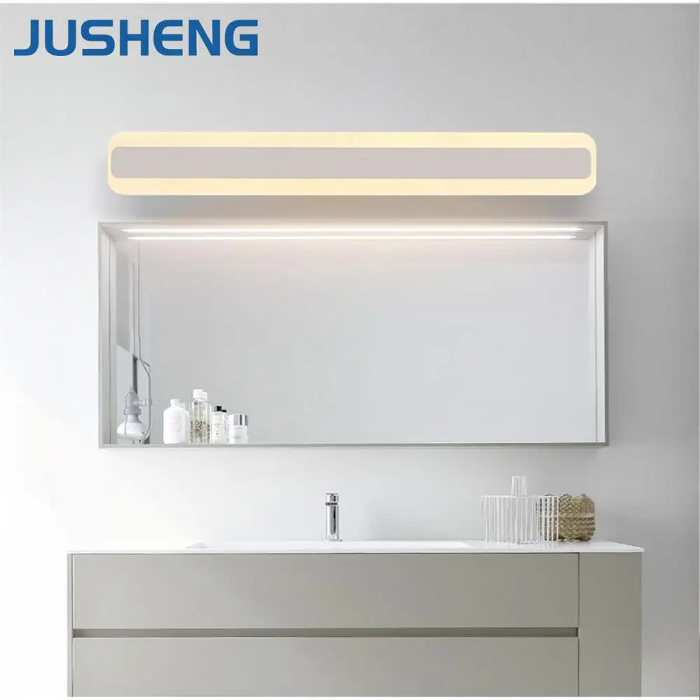 

JUSHENG 2019 Modern New Square LED Bathroom Lights Indoor top mirror LED Wall lights Fixtures Vintage 100-240V AC