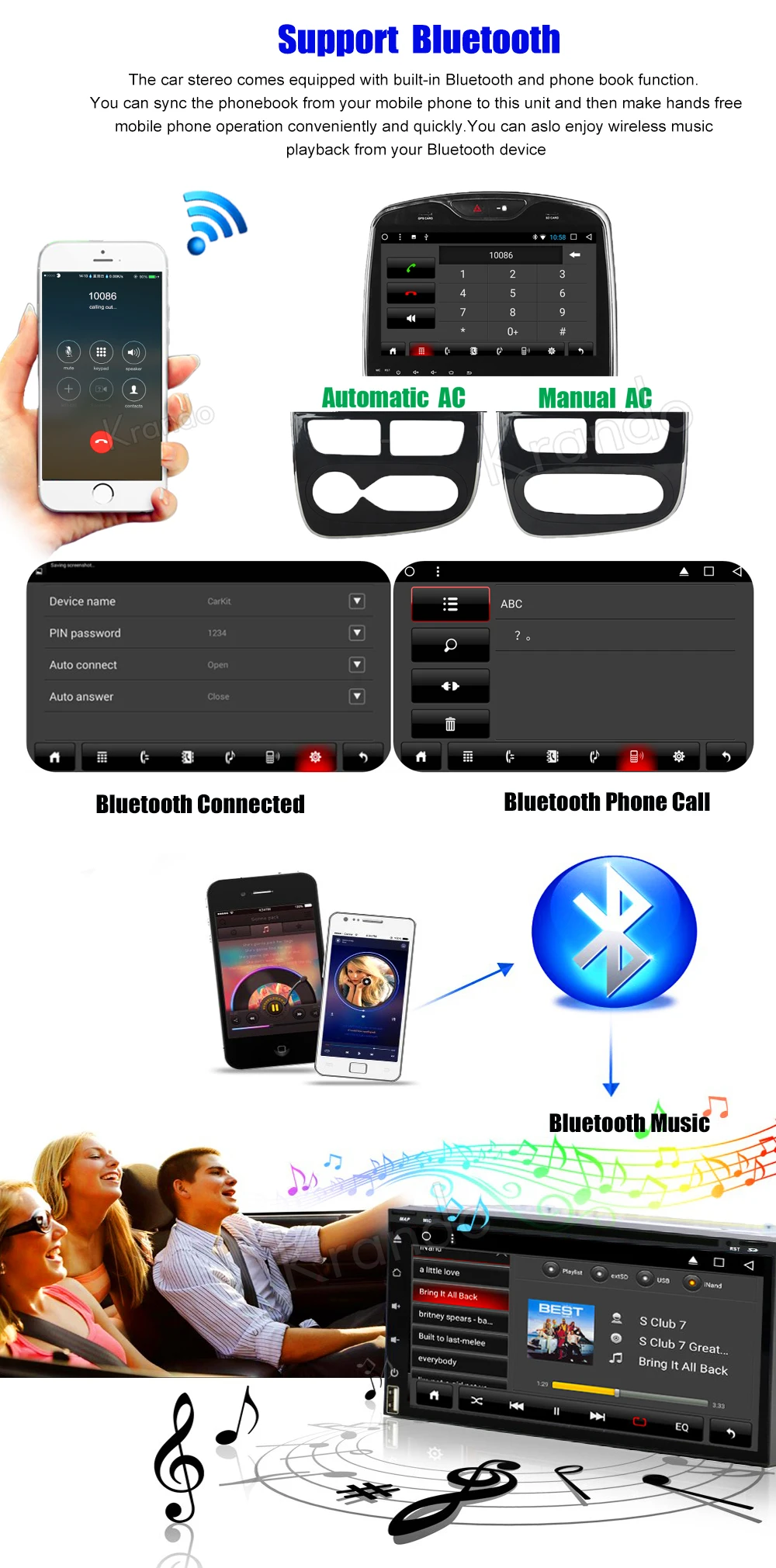 Discount Krando Android 8.0" Full touch Big screen car radio multimedia for Renault Clio 2013-2018 GPS navigation player GPS BT wifi 5