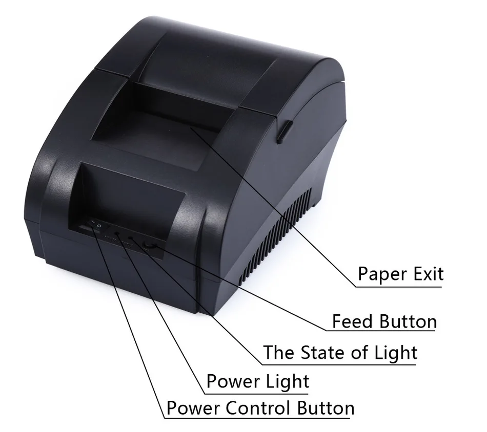 Zjiang 58 мм Термальный чековый принтер POS принтер тикер проверка для ресторана и супермаркета поддержка денежный ящик