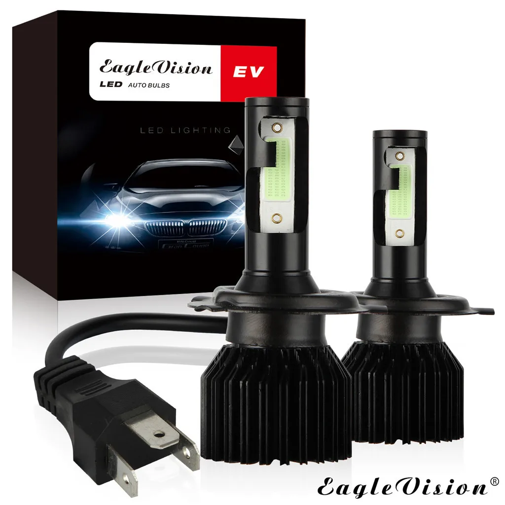 

CARPRIE Car Headlight Bulbs(LED) NEW hot sale 2x H4 LED Headlight Conversion Kit Bulb 30000LM High Power 8000K Ice Blue 9617
