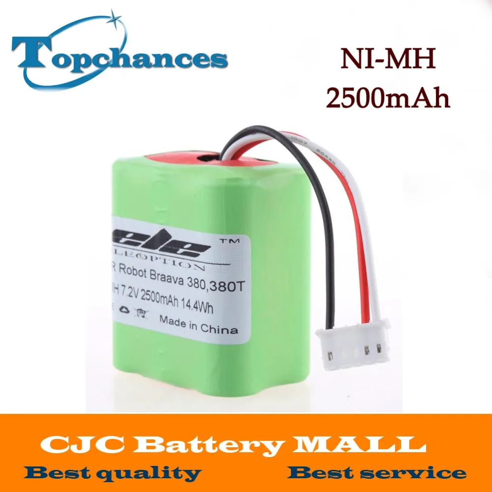 US High Quality New 7.2V NI-MH Full 2500mAh Vacuum Replacement Battery For iRobot Roomba Braava 380 & 380T US High Quality New 7.2V NI-MH Full 2500mAh Vacuum Replacement Battery For iRobot Roomba Braava 380 & 380T