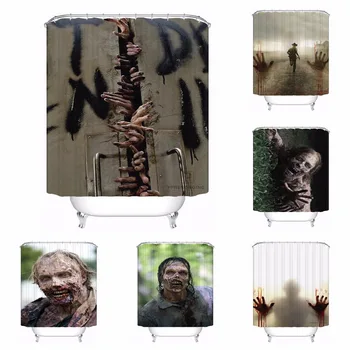 

Custom The Walking Dead Bathroom Acceptable Shower Curtain Polyester Fabric Bathroom Curtain #180320-01-128