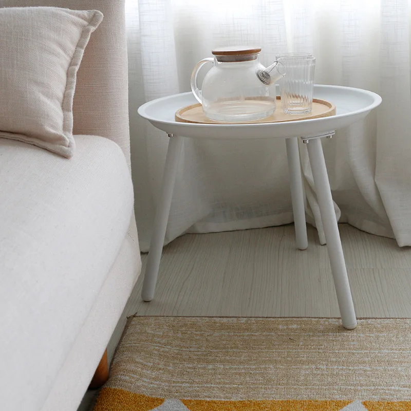 Simple table living room sofa side Nordic wrought iron coffee table Creative small round colorful table wholesale 45*50cm