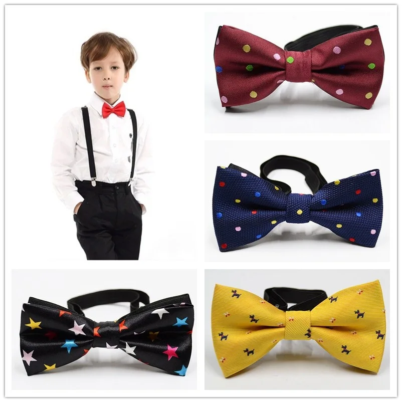 Детский галстук-бабочка для маленьких мальчиков детская одежда аксессуары сплошной Цвет джентльмена рубашка шеи галстук в горошек с бантом