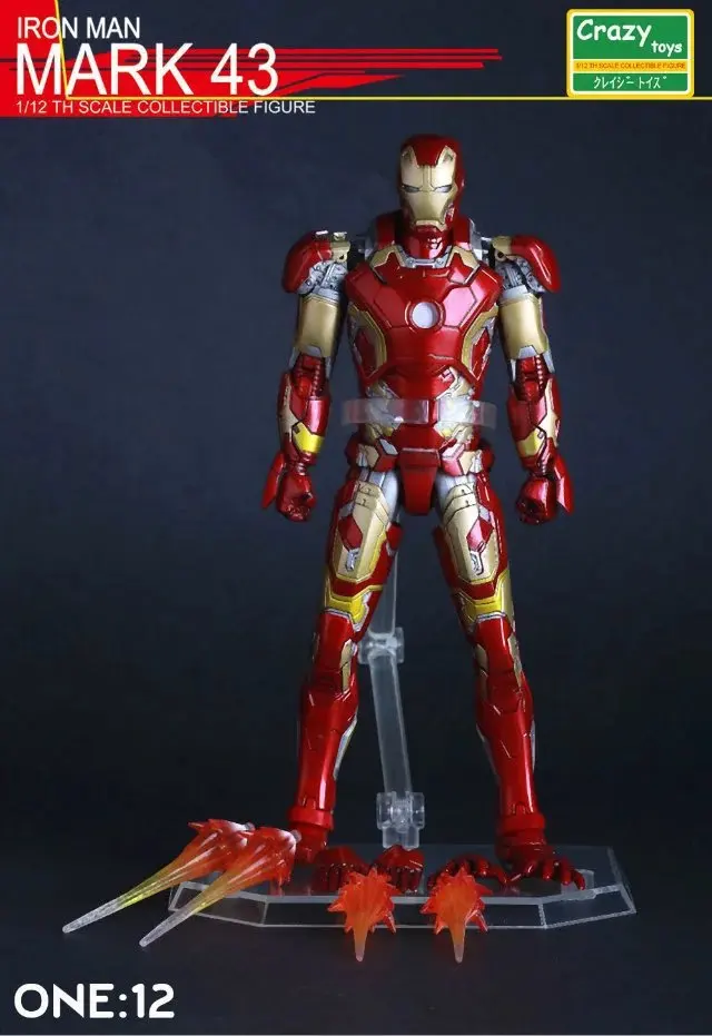 

Crazy toys Iron Man MK43 Variant painted figure PVC Action Figure Collectible Model Toy 15cm KT3524