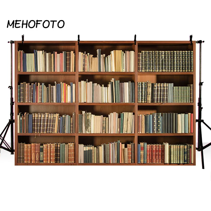 Фон книжная полка MEHOFOTO винтажный книжный шкаф волшебные книги гранж старинная