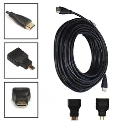 0,5 м 3in1 HDMI к HDMI/Mini/Micro HDMI адаптер кабель комплект HD для планшетный ПК, телевизор конвертер Прямая доставка 0508