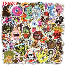 New 100 PCS Horror Doodle Stickers for Laptop Phone Skateboard Luggage Cars Mixed Funny Graffiti Decals Cool DIY Sticker