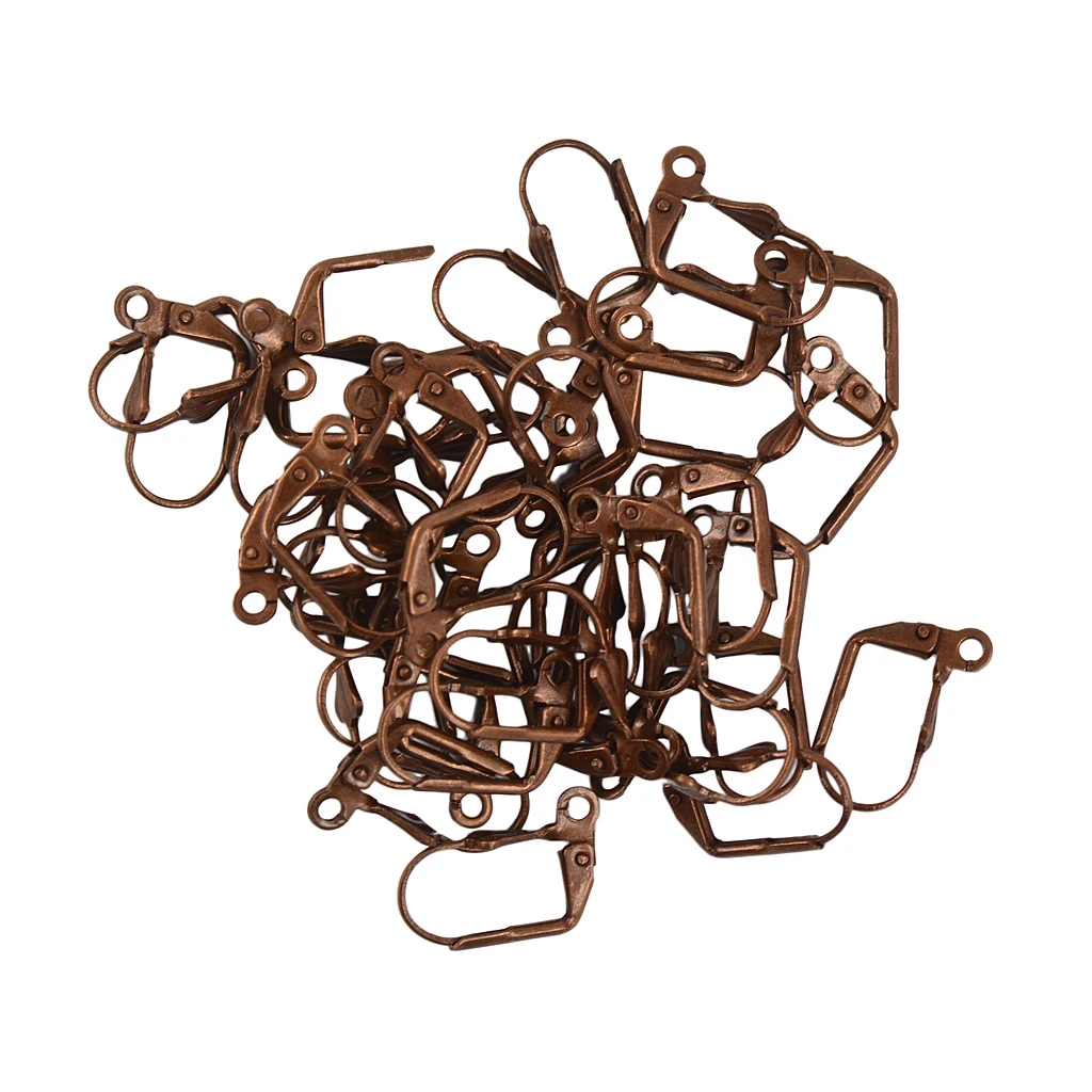 50pcs Shell Flower Leverback Earring Wire Coil Jewelry Finding