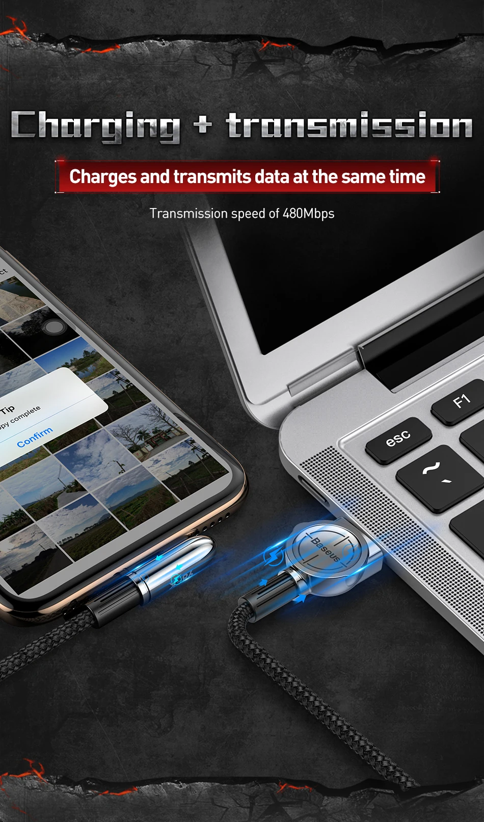 Baseus 90 градусов Реверсивный USB кабель 2.4A Быстрая зарядка кабель для iPhone X XR Xs 8 7 для телефона игры мобильный телефон зарядное устройство кабель