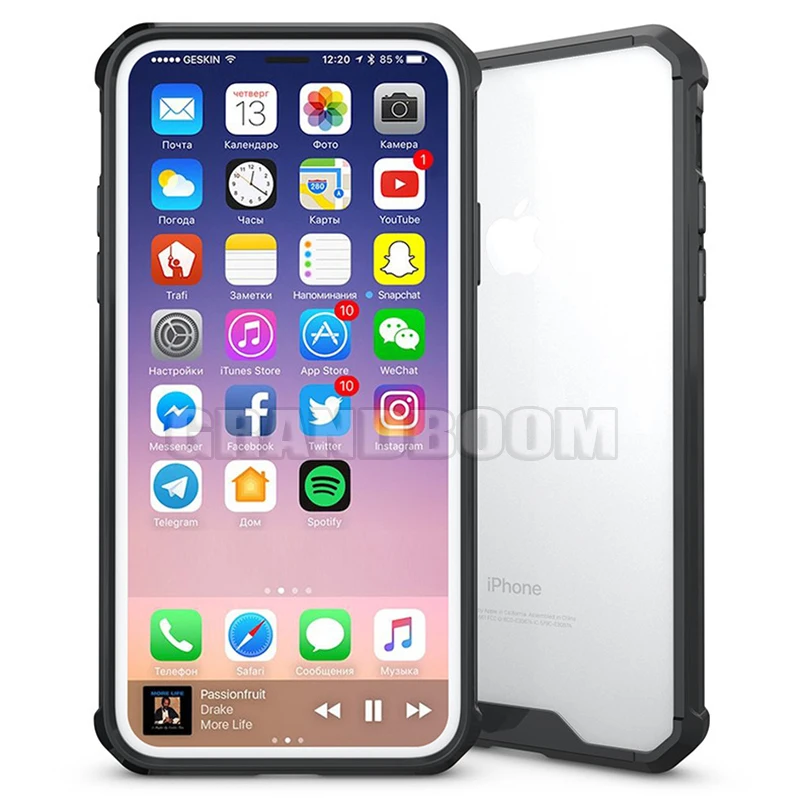 50 шт. прозрачный противоударный акриловый чехол для iPhone XS Max XR X 8 7 Plus 6 6 S гибридный мягкий силиконовый каркас Жесткий ПК прозрачный чехол