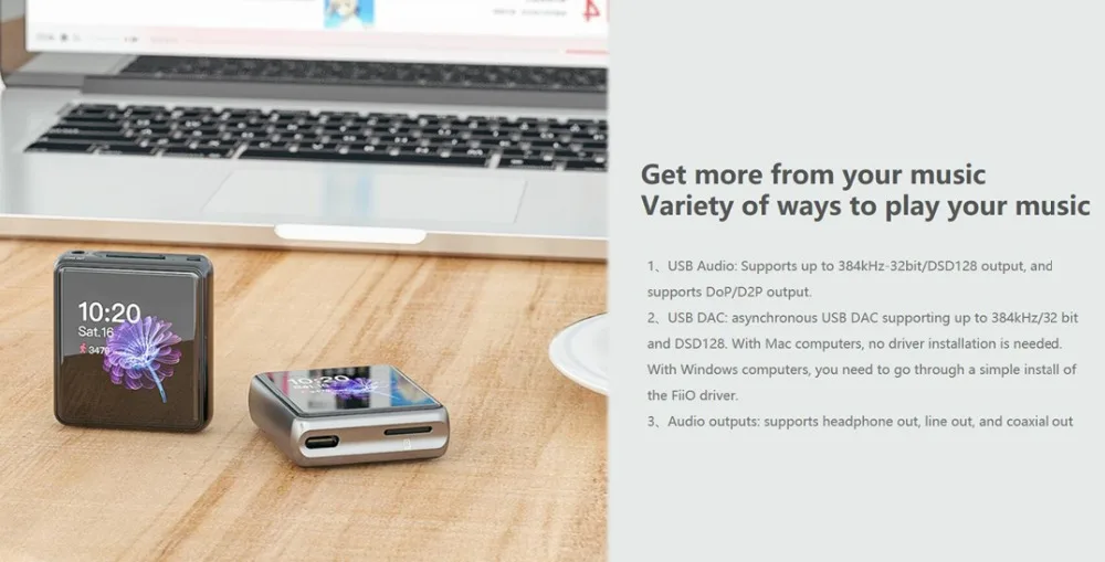 FiiO M5 ультра-портативный аудио плеер высокого разрешения AK4377 DAC Поддержка USB DAC функция счетчика шагов