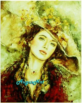 

hat woman diamond painting full square lady wall art decor diy diamond dot diamand embroidery sticker beauty rhinestone pictures