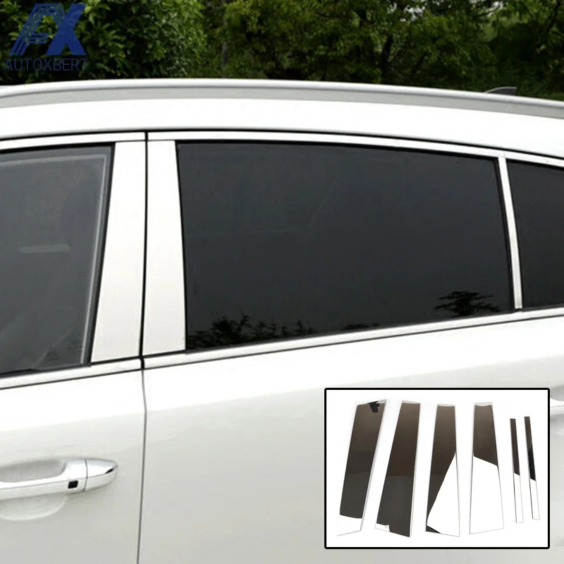 AX автомобильный Стайлинг хромированное окно столб крышка отделка гарнир молдинг Безель акцент из нержавеющей 6 шт. для Kia Sportage