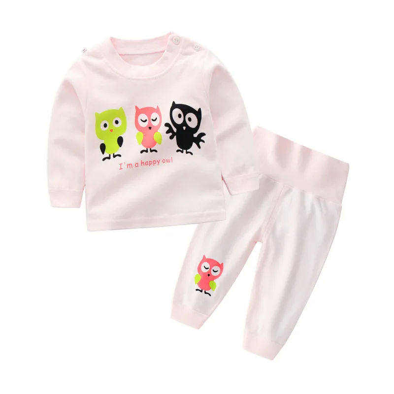 Комплекты для маленьких девочек с героями мультфильмов г. Весеннее хлопковое детское нижнее бельё с длинными рукавами Детская одежда пижамы для малышей Одежда для маленьких мальчиков - Цвет: 730-11