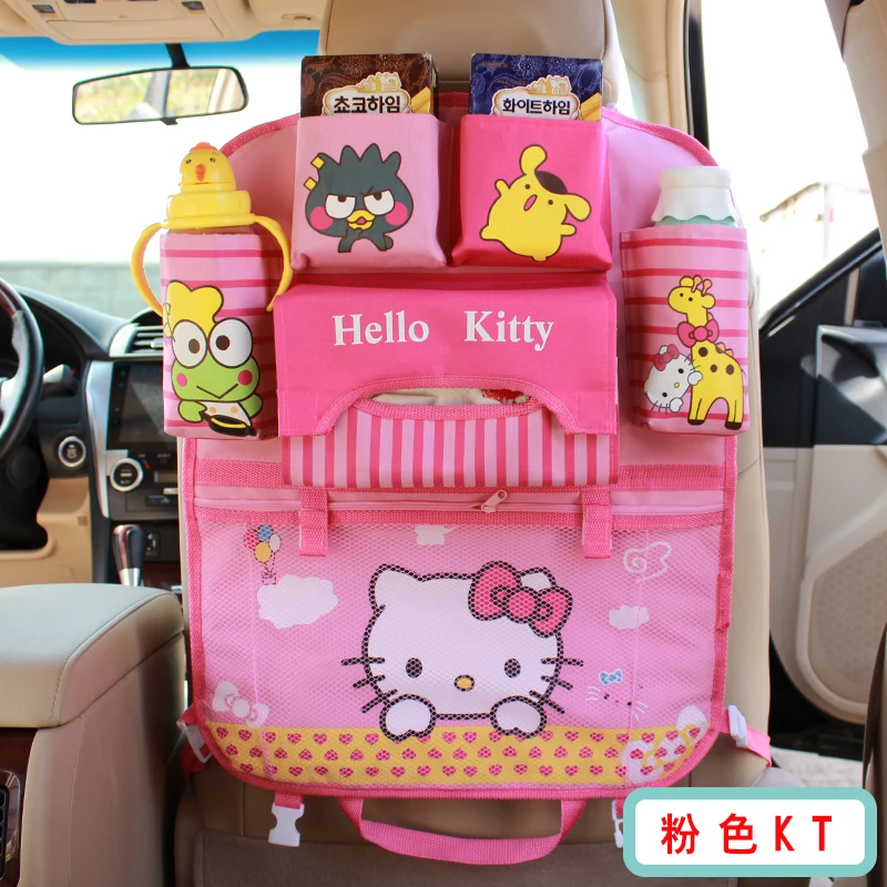 

Cartoon Cute Car Organizer Back Seat Storage Bag Car styling Baby Product Varia Stowing Tidying Hello Kitty Car Accessories