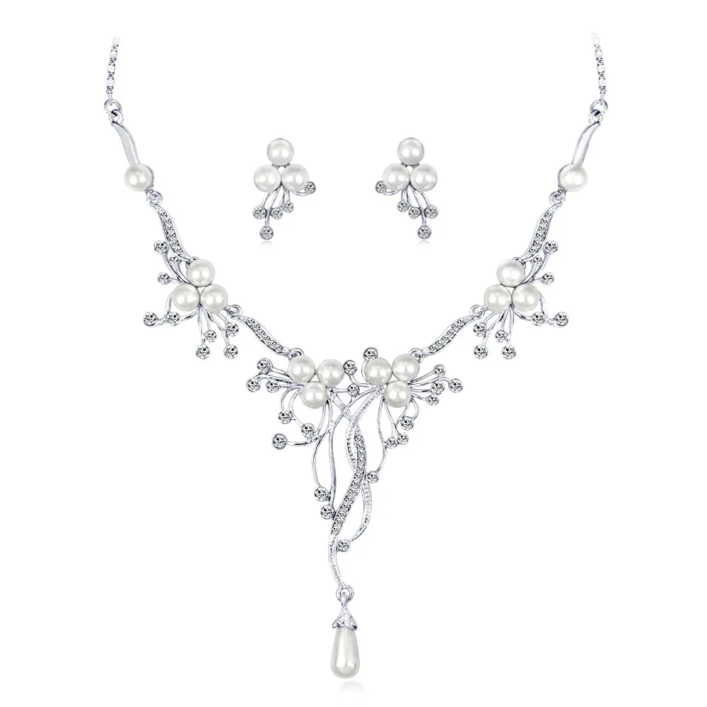 

Pearl Necklace Fashion Wedding Matching Necklace Set