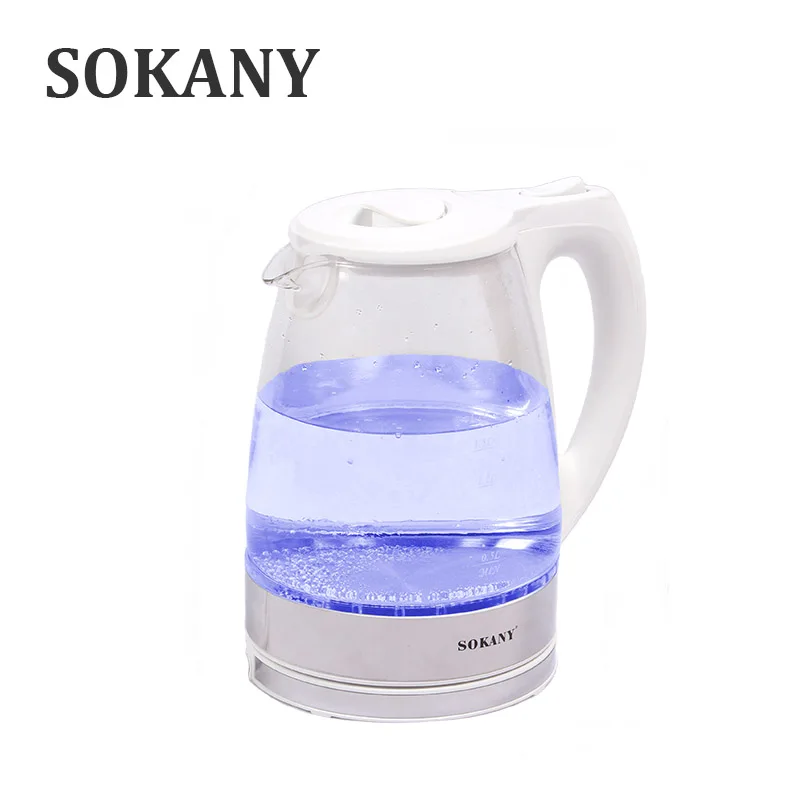 High Temperature Glass Electric Kettle Teapot 2200W Whitein Electric