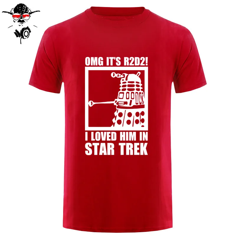 Новая летняя забавная футболка OMG It's R2D2 далек Звездные войны Dr Who Trek хлопковая футболка для мужчин