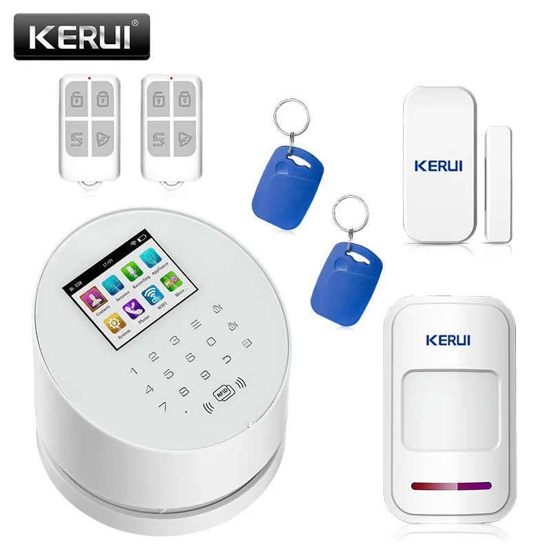 

KERUI W2 English/Russian/Spanish App IOS Android GSM WiFi PSTN home burglar security alarm system with TFT color screen