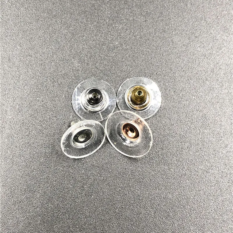 

100pcs/lot Metal Rubber Earrings Back Stoppers Craft Earring Findings Round Silicone Ear Plugging Blocked for DIY Jewelry Making