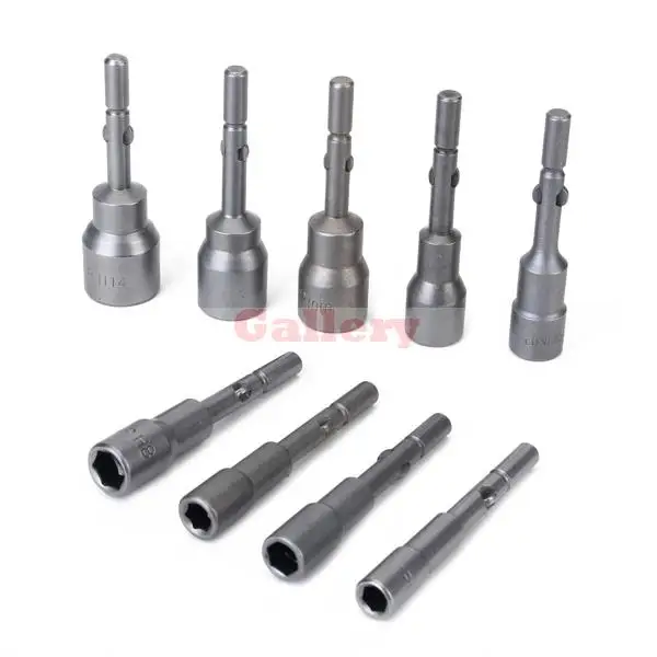 9 Pcs 5.5mm 14mm Power Nut Driver Setter Hex Socket Electric
