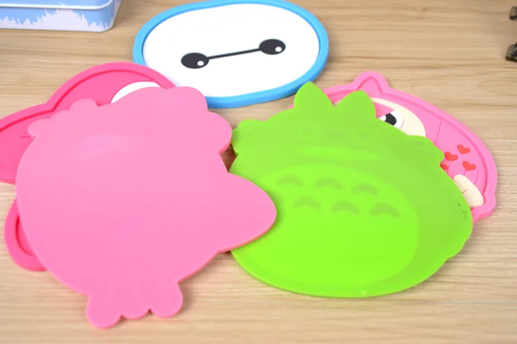 الكرتون لطيف سيليكون فنجان منصات الوقايات كأس الأقداح السلطانيات ماتس طاولة مرنة مقاومة للحرارة جميل جولة المشروبات المفارش