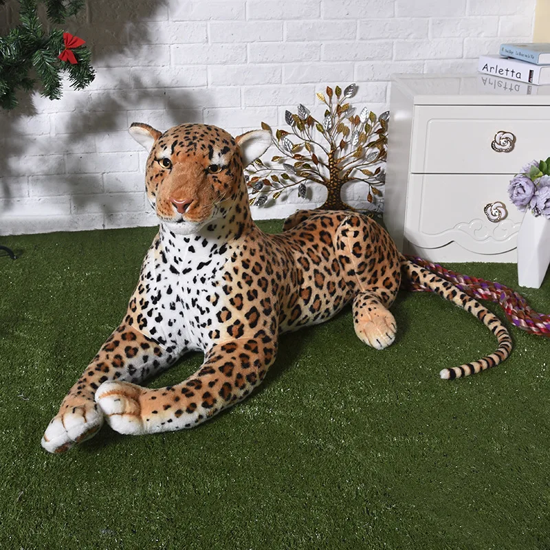 Buy big plush simulation leopard toy stuffed lifelike leopard doll gift about