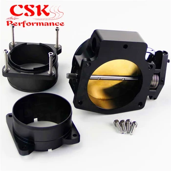 

92mm Throttle Body+ Mass Air Flow Sensor MAF End Intake Adapter Fits For Chevy LS1 LT4 LT1 Black / Silver